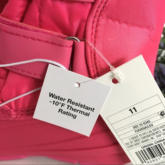 NWT Cat & Jack Lev Fuschia Pink Snow Winter Boots - Picture 8 of 8